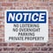 Signmission No Loitering No Overnight Parking Private Property OSHA Notice Sign, Plastic, 10in W x 7in L, 2PK OS-2PACK-NS-P-710-L-14694 - alternate 4
